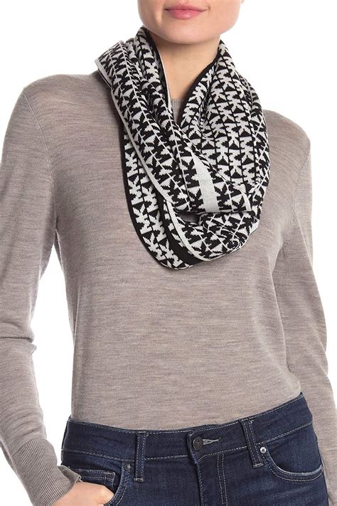 michael kors infinity scarf black and white|Michael Kors Black & White Infinity Scarf .